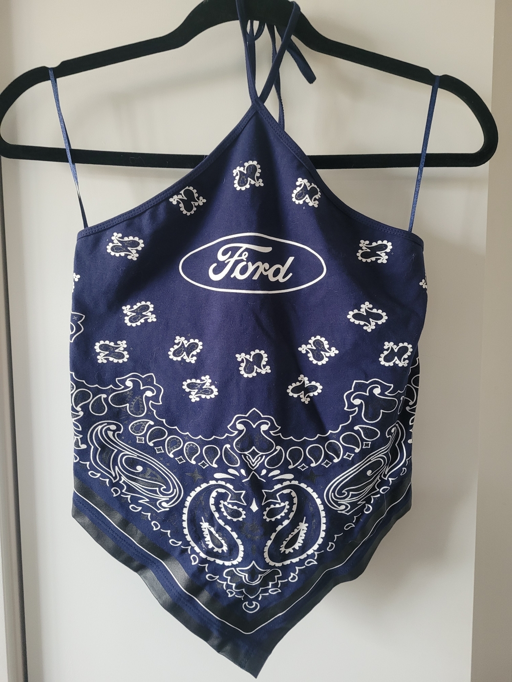 Ford Navy Blue Bandana Halter Top